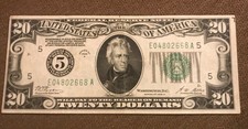 1928 -a # 5  $20 federal reserve bank note Richmond district 