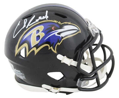 Minicasco de velocidad firmado auténtico Ravens Ed Reed autografiado BAS testigo Foto 1 de 2