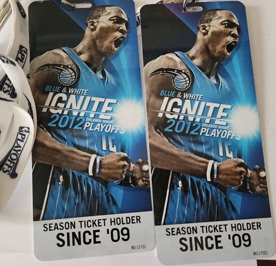 Two Orlando Magic Season Ticket Holder Lanyards Plastic Ignite 2012 NBA Playoffs - Image 1 of 2