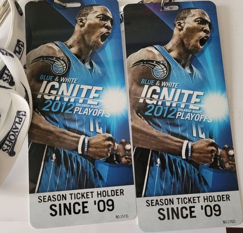 Two Orlando Magic Season Ticket Holder Lanyards Plastic Ignite 2012 NBA Playoffs Cover