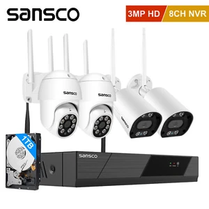 Wireless CCTV System 3MP HD 8CH NVR Home Outdoor Security 2-Way Audio Camera 1TB - Picture 1 of 16