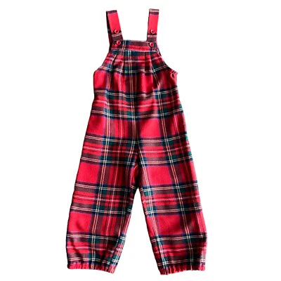 Fringe IrelandVintage Toddler Romper Size 3-4T Red Green Blue Plaid Wool - Image 1 of 4