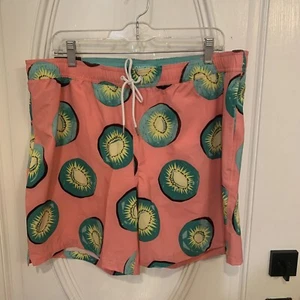 Bonobos Riviera Recycled Pink Swim Trunks Shorts Kiwi Print XL 7" Inseam mens - Picture 1 of 10