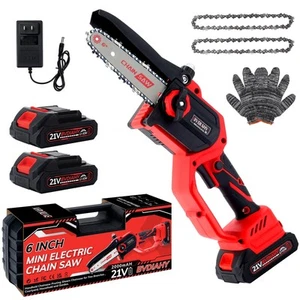Mini Chainsaw Cordless 6 Inch Electric Chainsaw Battery Powered, Handheld Cha... - Picture 1 of 7