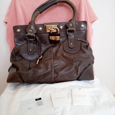 Bolso de Mano Chloé Paddington Marrón Oscuro Usado de Japón Foto 1 de 4