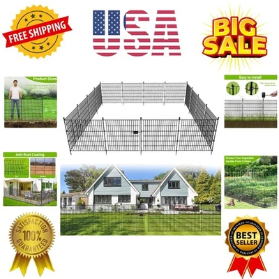 Cerca decorativa para jardim externo 15 painéis sem escavação com portão para quintal, 32 polA X... - Imagem 1 de 4