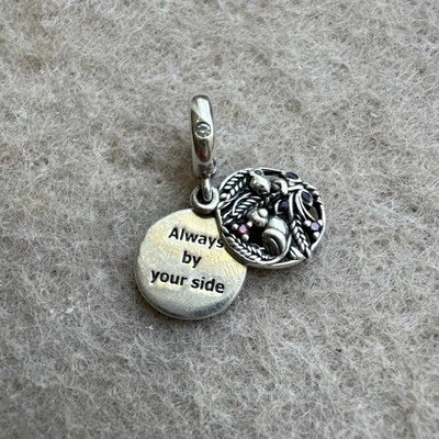 Pandora Always By Your Side Owl Dangle Charm Sterling Silver Child Family CZ - Image 1 of 4