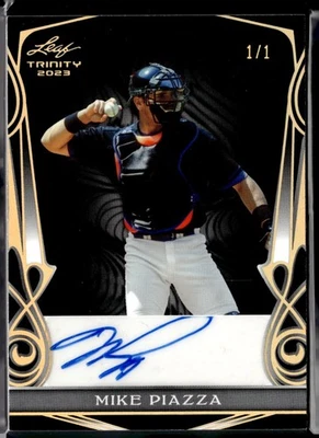 MIKE PIAZZA #1/1 2023 HOJA TRINITY AUTOMÁTICO PLATINO/NEGRO VARIACIÓN METS Foto 1 de 3