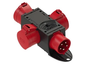 PCE Stromverteiler St. Anton 4F, 3x CEE 32A, IP44, schwarz/rot - Bild 1 von 1