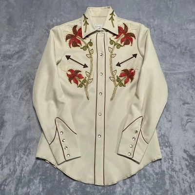 Camisa H Bar C Nevada 32 De Colección California Ranchwear Perla Snap Rodeo Rockabilly Foto 1 de 4