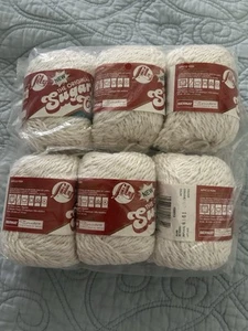 6 Skein Set Sugar 'n Cream Cotton Yarn Christmas Sparkle White Tinsel gold new - Picture 1 of 3