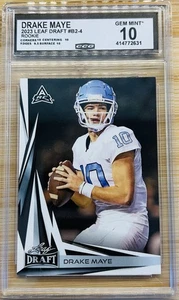 2023 Leaf Draft V2 Drake Maye #B2-4 Amateur Rookie Card Graded 10 Gem Mint - Picture 1 of 2