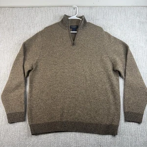 Brooks Brothers 1/4 Zip Wool Swester Men’s Size XL Brown - Picture 1 of 6