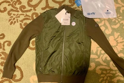 Auténtico Moncler Hombres Maglione Tricot Cárdigan Bombardero Verde Grande Nuevo con Etiquetas Foto 1 de 4