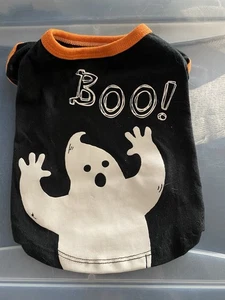 Halloween Dog Shirt S Black Ghost Short Sleeve Top Small For Dogs Sm XS - Picture 1 of 4