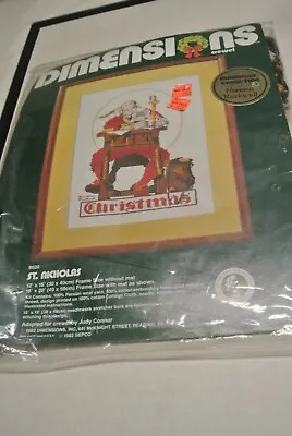 Kit Crewel Christmas St. Nicholas Art De Norman Rockwell Dimensions #8020 NUEVO • 10.05€