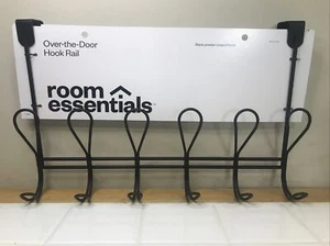 Room Essentials 085-03-2834 Dolen Over The Door 6 Hook Rail Black - Picture 1 of 8