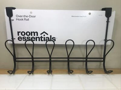 Room Essentials 085-03-2834 Dolen Over The Door 6 Ganchos Riel Negro Foto 1 de 4