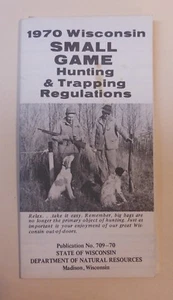 Regulaciones de caza y captura de caza menor vintage de Wisconsin 1970 - Imagen 1 de 1