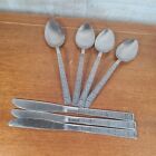 Imperial  Serta Korea Floral Flatware Stainless Silverware 4 Spoons And 3 Knives