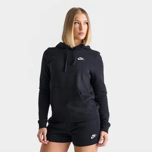 Nike Sportswear Club Fleece Womens Pullover Hoodie DQ5793 010 Black L NWT - Picture 1 of 6