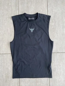 Under Armour Project Rock Black Tank Top Men's HeatGear Sleeveless Singlet - Picture 1 of 12