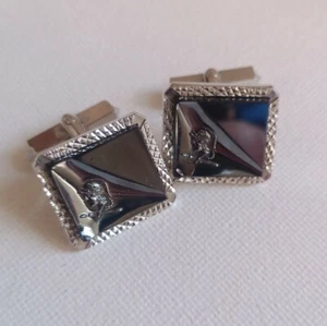 Cufflinks Black Enamel/Polished Onyx, Roman Style. Used, Excellent Condition - Picture 1 of 4