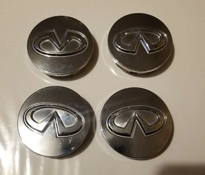 Tapacubos centrales cromados texturizados OEM 2006-2019 Infiniti EX37 G35 G37 ~ Juego de 4 ~ Foto 1 de 4