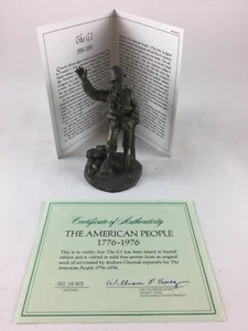 Franklin Mint 1976 The American People The GI Soldier Zinnfigur ~ mit COA - Bild 1 von 5