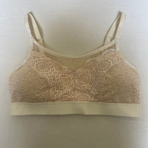 Soma Size M Ivory Geo Mesh Scoop Neck Bralette - Picture 1 of 3