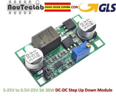 DC-DC Step Up Down Module Boost Buck Voltage Converter 5-25V to 0.5V-25V 3A 30W - Imagen 1 de 4