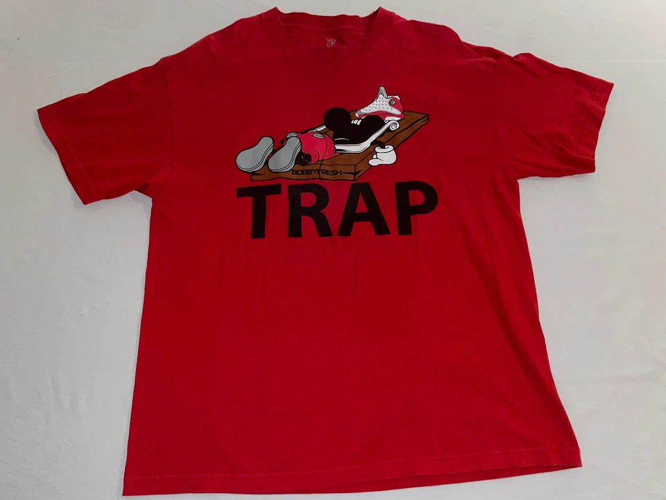Camiseta masculina gráfica Bobby Fresh Mouse Trap vermelha tamanho GG nova sem etiquetas! - Imagem 1 de 3