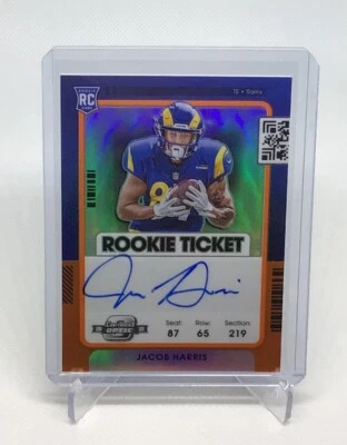 2021 Contenders Optic - JACOB HARRIS - RC AUTO ORANGE #22/50 - RAMS #138 - Image 1 of 2