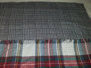 Stradivarius Bufanda Cuadros Cuadros 100% Acrílico Flecos 32" x 78" Nuevo - Imagen 1 de 5