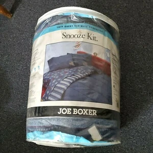 VTG 2002 Joe Boxer Sheet Comforter Twin Blue Red Stars Stripes Flag NOS K-Mart - Picture 1 of 12