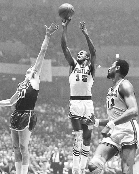 HAL GREER & WILT CHAMBERLAIN 8 X 10 照片费城六人队 76人队篮球 NBA — 第 1/1 张图片