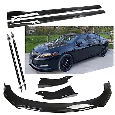 Front Bumper Lip Spoiler Splitter Body Kit Side Skirt For Acura RLX 2014-2020 Foto 1 de 4