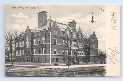 Old Rutherford High School Building New Jersey Postcard VTG NJ UDB Undivided - Image 1 of 2