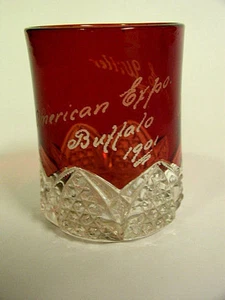 Large Pan American Exposition Buffalo, New York 1901 Ruby Red Flash Glass - Picture 1 of 7