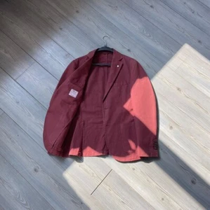 LBM 1911 Wine Red Linen + Cotton Blazer Jacket 50R - Picture 1 of 14