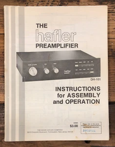 Hafler DH-101 Preamp / Preamplifier Assembly and Operation Manual *Original* - Picture 1 of 1
