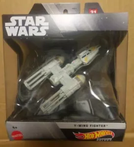 Hot Wheels Starships Select Star Wars #31 Y-WING FIGHTER Die-Cast with Stand HTF - Picture 1 of 3