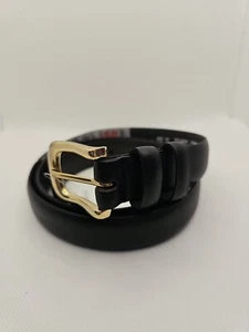 Topman Men Dress Belt Size S Black Leather Regular Fit Buckle Waist 30-34 in