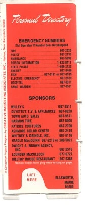 Personal Directory for Rotary Phones 1973 CallDex Ellsworth Maine Unused Vintage - Image 1 of 4