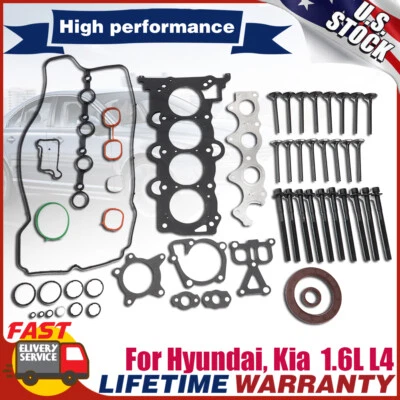 Junta de culata MLS con kit de pernos para Hyundai Veloster 12-16 Kia Accent Rio Soul 1,6 L Foto 1 de 4
