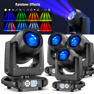 4PCS 200W DMX ZOOM LED Moving Head Light Beam 18Prism Gobo Party Stage DJ Lights - Image 1 of 4