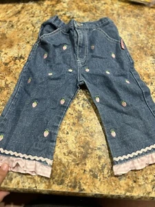 Vintage Strawberry Shortcake Embroidered Jeans Girls Size 4T - Picture 1 of 4