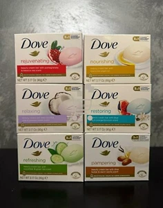 1 Of Each Dove Soap Bar Argan Shea Butter Cucumber Blue Fig Coconut Pomegranate  - Picture 1 of 1