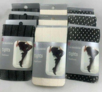 Lote de 9 pares - Meia-calça feminina sortida tamanho P/M rede de pesca/openwork - Imagem 1 de 4