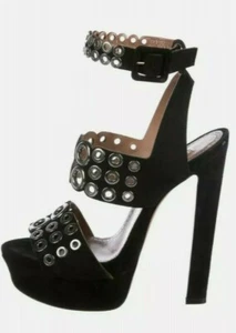 Azzedine ALAIA Suede Platform Shoe PUMPS Stiletto Grommets $1555 37.5 7.5 NIB - Picture 1 of 12